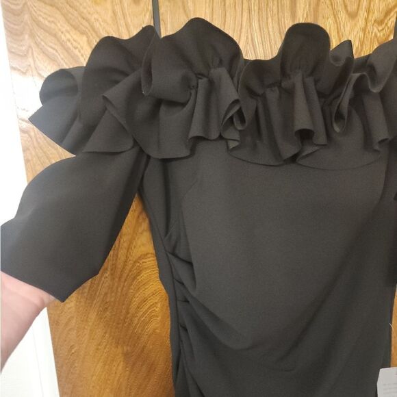 XSCAPE Women's Ruffled Off-The-Shoulder Sheath Dress Size 6 NWT - Picture 6 of 10